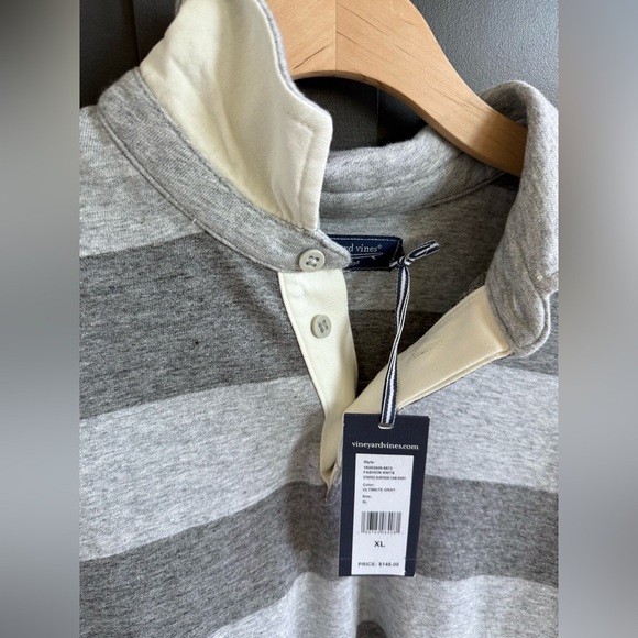 NWT Vineyard Vines Striped Surfside Ultimate Gray Cam Shirt • XL - Picture 6 of 9